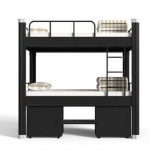 이층침대벙커 유아 어린이 기숙사 남매침대 벙커침대, 10.단층침대보드+매트리스[노블블랙]