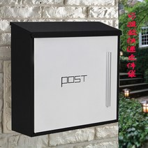 북유럽 벽걸이 우편함 카페 인테리어 우체통 전원주택 단독, 032NH-white + black