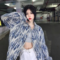 아우터 가죽 여자 캐주얼 A빈티지 커피색 퍼즐 pu 야구점퍼