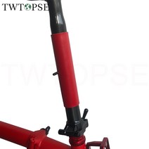 TWTOPSE 수제 가죽 자전거 핸들 Brompton 접는 자전거 M S 줄기 커버 왁스 로프와 3SIXTY PIKES, 레드