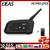 블루투스 헬멧 EJEAS-V6 프로 블루투스 5.0 바이크 오토바이 인터콤 헬멧 헤드셋 무선 통신 6 라이더 FM G, 01 1 PCS EJEAS V6 PRO