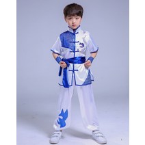검도복 대한검도복 도복 oy irl Kids hinese Traditional Sequin ragon mbroidery ostume Martial rts Suit Wushu Un, 02 White1, 08 Height 180cm