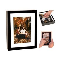 사진액자 위장 비밀금고 돈 현금 보석 보관 4X6 블랙, Black
