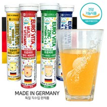 유로비타 발포정 4종류, (아연+비타민C+비타민E)복숭아맛