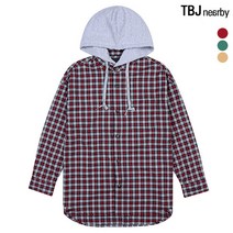 TBJ 유니 루즈핏 다이마루 후드체크셔츠(T191SH201P)