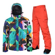 스포츠 남자 스노우 세트 후드 재킷 바지 스키복 바람막이 산악 열 운동복 워밍업 의류