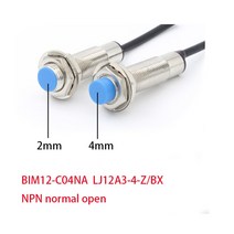 히든센서 BIM12-C04NA LJ12A3-4-Z/BX 근접 스위치 센서 NPN normal open 10-30vDC M12 검출 거리 2mm 4mm, 02 4mm