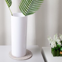 아크릴원통화분o 15x40cm 화분 화병 장식 소품 FPOTFT, 화이트
