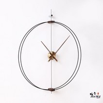 스페인 바르셀로나 디자인 거실 대형 수입고급 손예진 백종원 노몬 노먼 북유럽 2줄 모던 벽시계, 해외배송, 골드 80cm