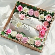 갓샵 전역 꽃신 박스 상자 여자친구 전역선물 플라워박스, 옵션1+여분장미꽃(색상랜덤) 3송이+조화(랜덤발송)