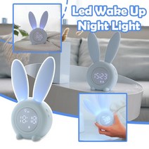 교사 교실 타이머 어린이 디지털 귀여운 스누즈 시계 만화 Led 알람 전자 토끼 복싱 타이머-라운드, 푸른