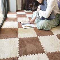 퍼즐매트 두꺼운 어린이집 아기방 아기 놀이방 강아지 유아 거실 바닥, 카키
