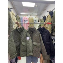 긴팔 도톰 카디건 체크 패딩 코트 상의 패딩