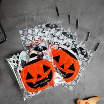 할로윈opp 큰호박 100매_럭키데이2016 할로윈데이 할로윈축제 어린이집 교회 학교 유치원 사탕 쿠키 초콜렛 선물포장용품 할로윈 쇼핑백 할로윈 비닐 포장지, 할로윈opp 큰호박 100매