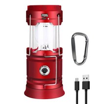 캠핑용 배터리 다이팩토리파워뱅크 에코플로우파워뱅크 USB 충전 휴대용 캠핑 램프 LED 비상 토치 경고 빛, 03 Red A