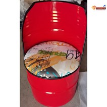 인테리어 의자 업소용 드럼통의자 카페 디자인 당구장의자 사무실 소파 철제의자 빈티지의자 헬스장, 레드싱글등받이통걸상