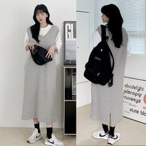 593 커버조끼원피스/ 브이넥 쭈리롱원피스/ 맨투맨원피스/ 원마일/ ~77 임부복 등원룩