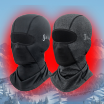 실버스 바이크 바라클라바 스키 오토바이 자전거 방한 넥워머, (한정수량 1+1이벤트) 블랙+그레이