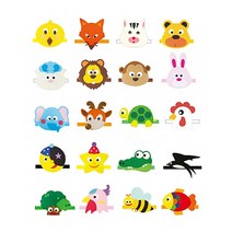 쭈bapha_청양토이 펠트 교구 동물 머리띠 B세트 20종 밴드 창의적표현활동자료 고무줄 역할놀이 동극♥LtMS, ♥myside!