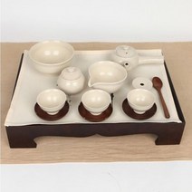 베이지 3인찻상 교육용 종합다기세트(유아용세트), 1개