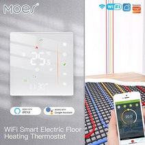 스마트 온도 제어 시스템 조절기 wifi 무선 실내 컨트롤러 물전기 바닥 난방 가스 보일러 습도 tuya work with alexa, wht-006-gb-bk-ms, 중국