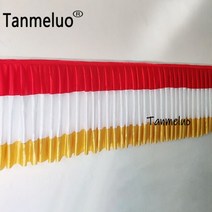 삼색 테이블 스커트 웨딩 파티 아이스 실크 식기 천 베이비 샤워 장식 생일 홈 장식, L245xH80cm-8ft, As on picture