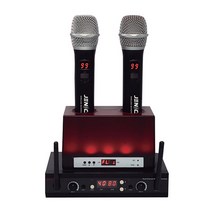 K-60N 제닉스 2채널 노래방 충전식 무선마이크, 화이트