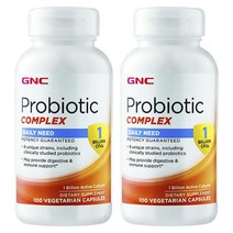 GNC 프로바이오틱 컴플렉스 데일리 니드 10억 CFU 베지테리안 캡슐, 100개입, 2개