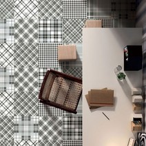 북유럽 자기질 패턴타일 200mmX200mm, 1장, 그레이체크패턴[22010]