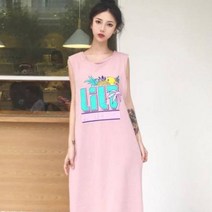 가바바 여성 원피스 과일그림이 예쁜 민소매 라운드 데일리 롱원피스 G34847