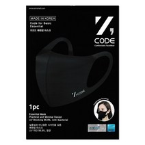 항균 방취 패션 마스크 지코드 에센셜 마스크 KC인증 UV차단 쿨링 마스크 남여공용 (그레이 민트 블랙 ) 중형M사이즈 10매/1set, 중형 10매입 1세트