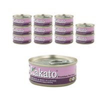 카카토 전연령용 컴플리멘타리 고양이 주식캔 치킨 & 비프줄리엔, 70g × 닭 × 12개