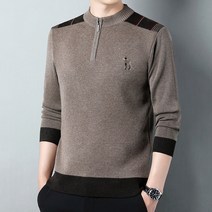 남자 가을/겨울 지퍼 니트 스웨터 남자 2022 년 한국 컬러 블록 비즈니스 레저 패션 남성 백킹 셔츠 a