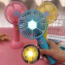 넥밴드 선풍기 핸디 손선풍기 LED USB 미니 휴대용, 블루