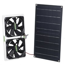 100W Solar Panel Powered Fan 2pcs Mini Ventilat Exhaust Dog Chicken House Greenhouse RV Car Charge, 01 Black