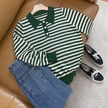 수키 이탈리안칼라 반꽃펀칭 니트티 1105409