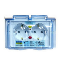 진흥전기 꽂음 접속식 방수 방우형 욕실 화장실 누전 2구차단 가로형 콘센트, 1개