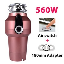 싱크대음식물분쇄기 음식물건조기 560W Food Waste Disposal Stainless Steel Garbage Disposal Crusher Waste Disposer Ki, [04] Air switch Adapter, [01] 미국