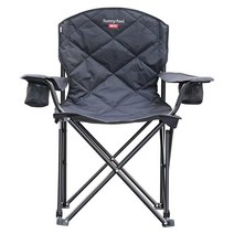 SUNNYFEEL XXL 오버사이즈 캠핑 의자 튼튼한 362.9kg(800파운드) 키가 큰 사람들을 위한 패딩 휴대용 접이식 쿼드 잔디 의자 팔걸이 컵 홀더 및 포켓 포함, Carbon Black