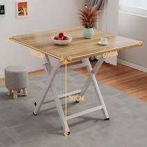 테이블 접이식 테이블 식탁 가정용 간단한 렌탈 하우스 야외 휴대용 마구간 식탁xn, 호두 [60*60*50]]