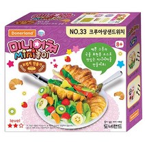 미니어쳐 No 33 크루아상샌드위치 만들기 칼라점토 놀이 아동미술 도매 오감 천사점토