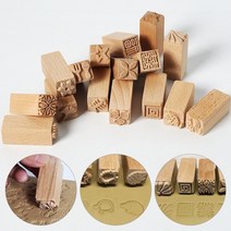전기물레 손으로 조각한 나무 스탬프 나무 인감 인쇄 diy 점토 도자기 인쇄 블록 점토 도구 물고기 뼈다람쥐꽃사슴, 01