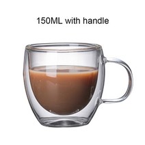 데미타세 데미타세잔 도피오잔 싱글찻잔 호텔커피잔 이중 벽 유리 컵 음료 용기 에스프레소 커피 머그잔 맥, 01 A 150ML