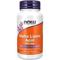 NOW 알파 리포산 250 mg 120정, 120 Veg Capsules