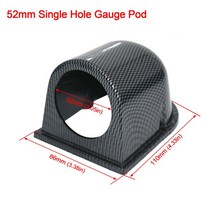 속도측정기단일 게이지 홀더 52mm 2 "게이지 미터 포드 맞는 자동 타코미터 연료 대시 마운트 탄소 플, 02 Carbon