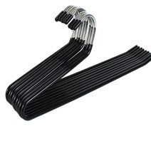 스테인리스 35x11cm 미끄럼방지 1단 바지 걸이 10p 20p, A타입, 20개, 블랙