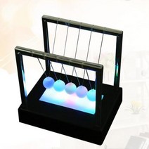 사무실 책상 장식 공 진자 글로우 완구 물리학 모션 완구 균형 잡힌 장난감 공 스윙 장난감 철 텀블러 완구, Black