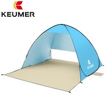 에어텐트 keumer 2020 자동 포장 가능 캠핑 텐트 uv 보호 팝업 비치 텐트, 협력사, 하늘색 텐트