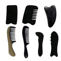 괄사 지압 맛사지 (두피/경락/맛사지/꽈샤/각종괄사), 검정 손잡이 빗괄사