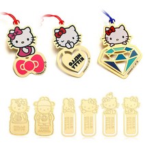 헬로키티 24K 골드도금 책갈피 북마크, 색동아씨, 1개